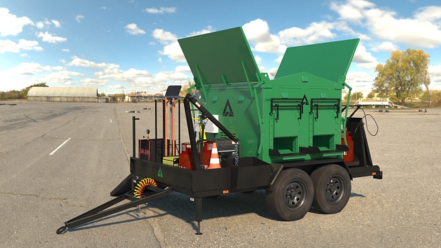 Термос-бункер на прицепе  для горячего асфальта 4BTR